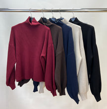 Load image into Gallery viewer, High neck balloon sleeve jumper
