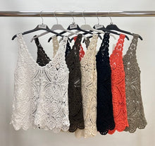 Load image into Gallery viewer, Crochet sleeveless cotton top
