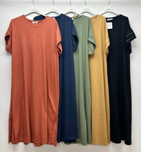 Load image into Gallery viewer, Cotton studded t-shirt dress
