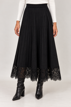 Load image into Gallery viewer, Soft knit pleated lace skirt
