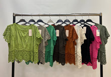 Load image into Gallery viewer, Crochet embroidered cotton top
