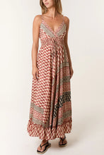 Load image into Gallery viewer, Ethnic print beige wine dress
