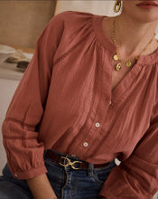 Load image into Gallery viewer, InApril 1986 crochet detail shirt
