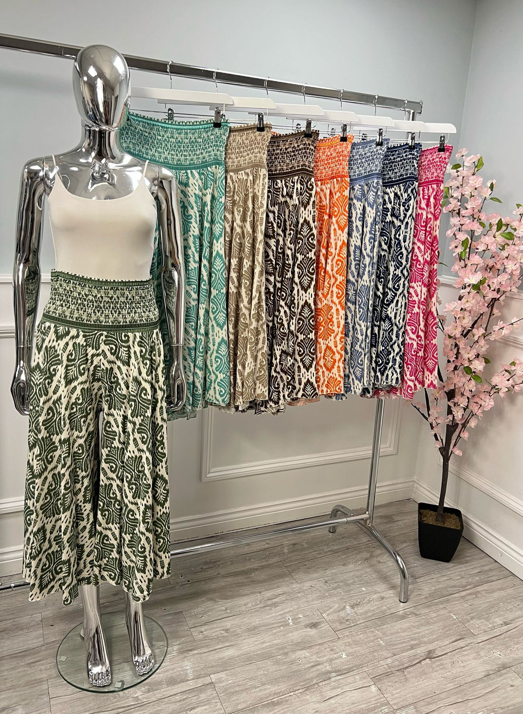 Abstract print culotte trousers