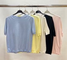 Load image into Gallery viewer, Alpini cotton round neck short sleeve top
