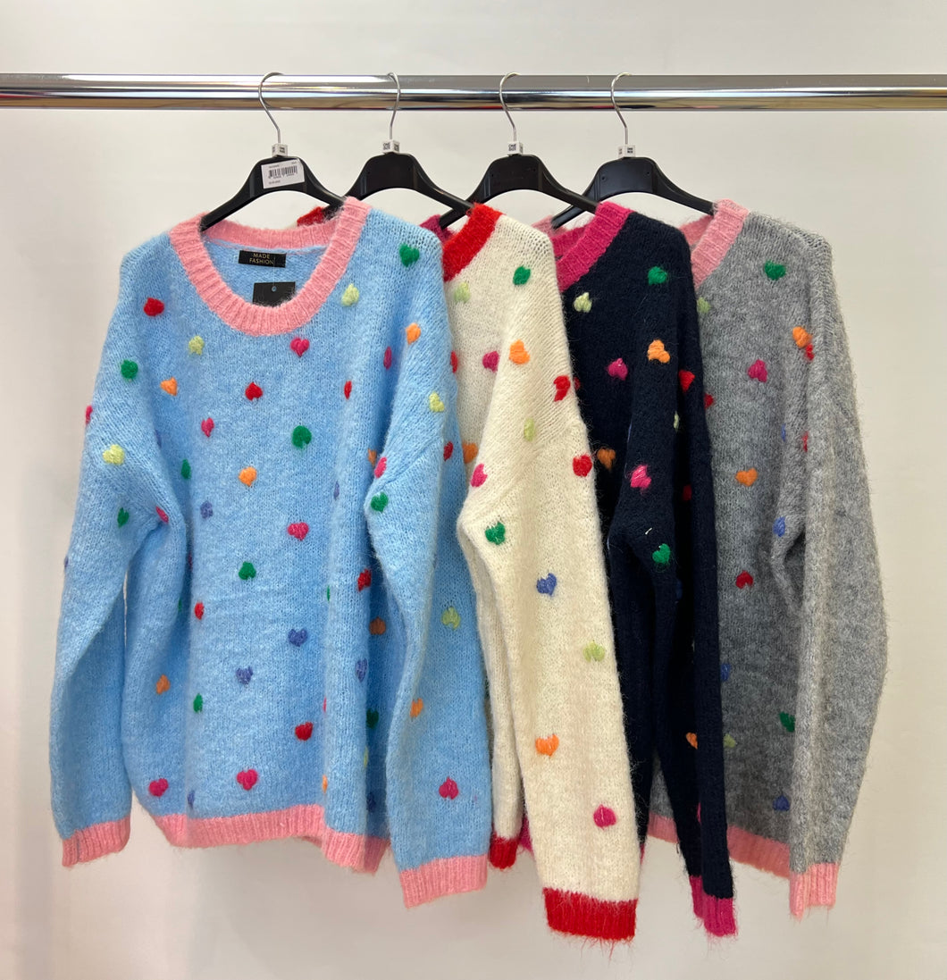 Heart knit jumper