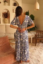 Load image into Gallery viewer, InApril 1986 white blue maxi dress
