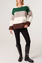 Load image into Gallery viewer, Block print v-neck jumper
