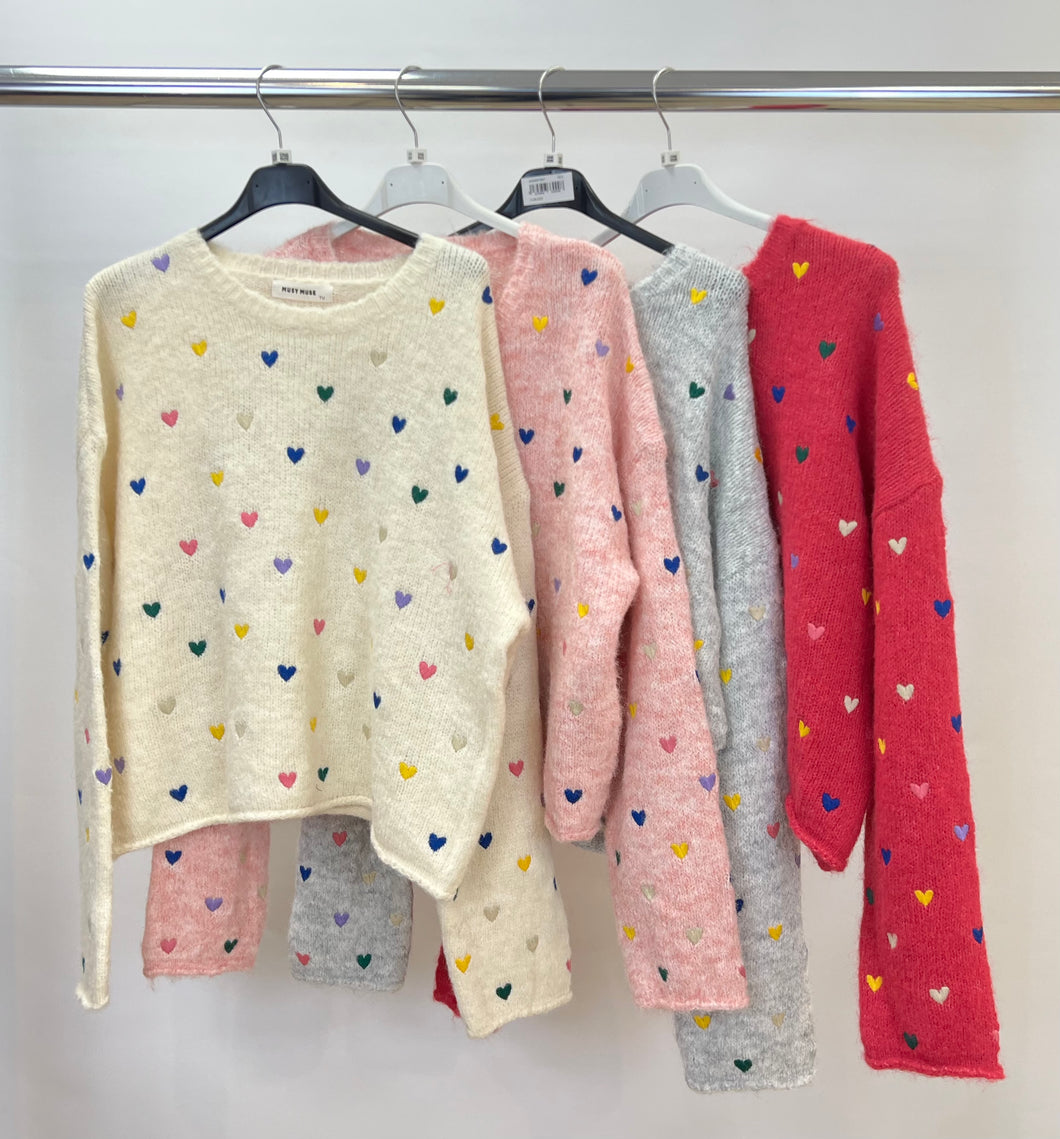 Heart embroidered jumper