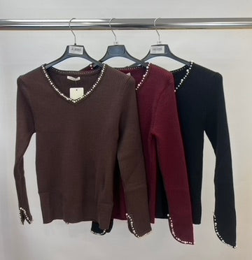 Pearl detail jumper
