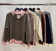 Load image into Gallery viewer, Pinka stripe zip jacket
