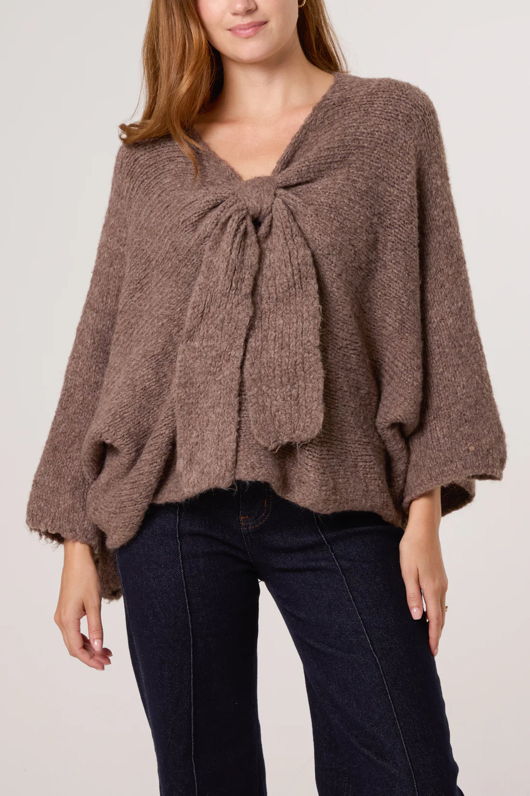 Knitted bow jumper