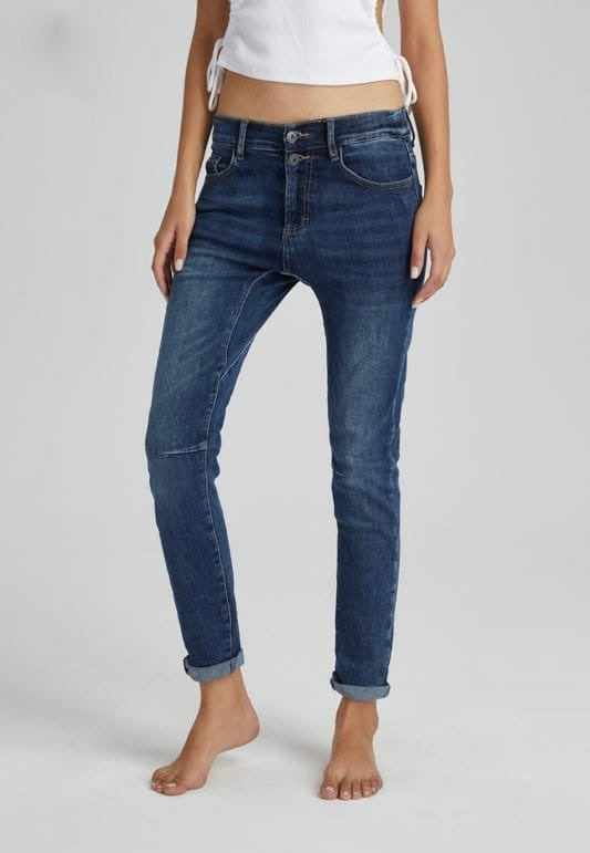 Melly denim two button jeans
