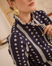 Load image into Gallery viewer, InApril 1986 cotton navy embroidered shirt
