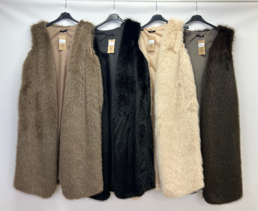 Faux fur maxi gilet
