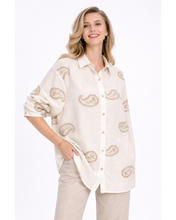 Load image into Gallery viewer, Paisley embroidered shirt
