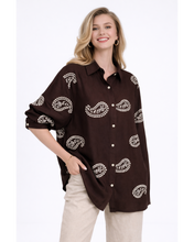 Load image into Gallery viewer, Paisley embroidered shirt
