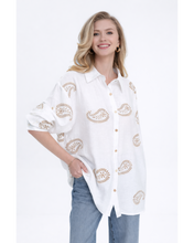 Load image into Gallery viewer, Paisley embroidered shirt
