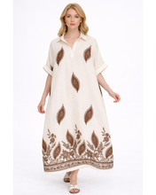 Load image into Gallery viewer, Embroidered flower tunic dress

