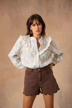 Load image into Gallery viewer, Kilky cotton blue pinstripe shirt
