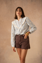 Load image into Gallery viewer, Kilky cotton blue pinstripe shirt

