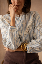 Load image into Gallery viewer, Kilky cotton blue pinstripe shirt
