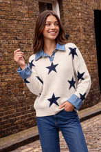 Load image into Gallery viewer, Star denim jumper
