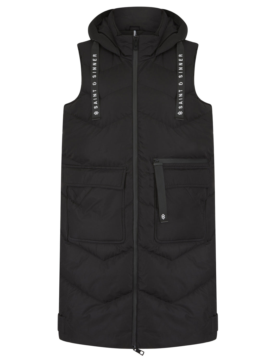 Saint and Sinner padded gilet with hood