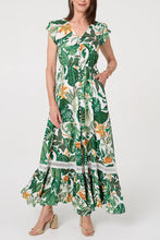 Load image into Gallery viewer, Stella Morgan green white leaf maxi dress

